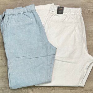 14th & Union Linen Blend Pants Bundle Mens Blue & White Lot 32-34 NWT/NWOT